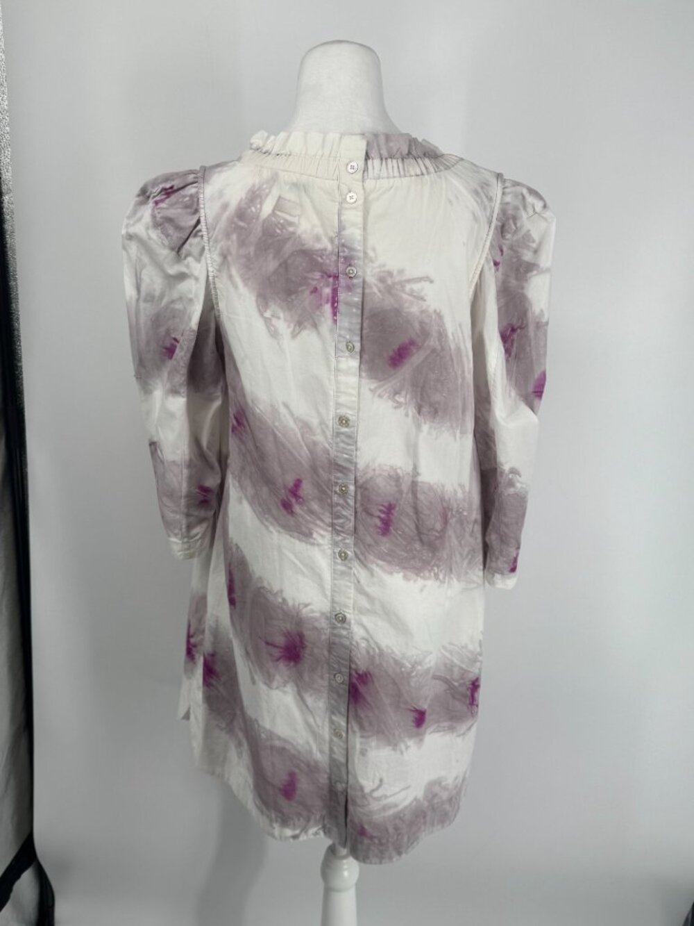 Sea New York Tie-Dye Puff Sleeve Cotton Mini Dress - Size S - Picture 10 of 14